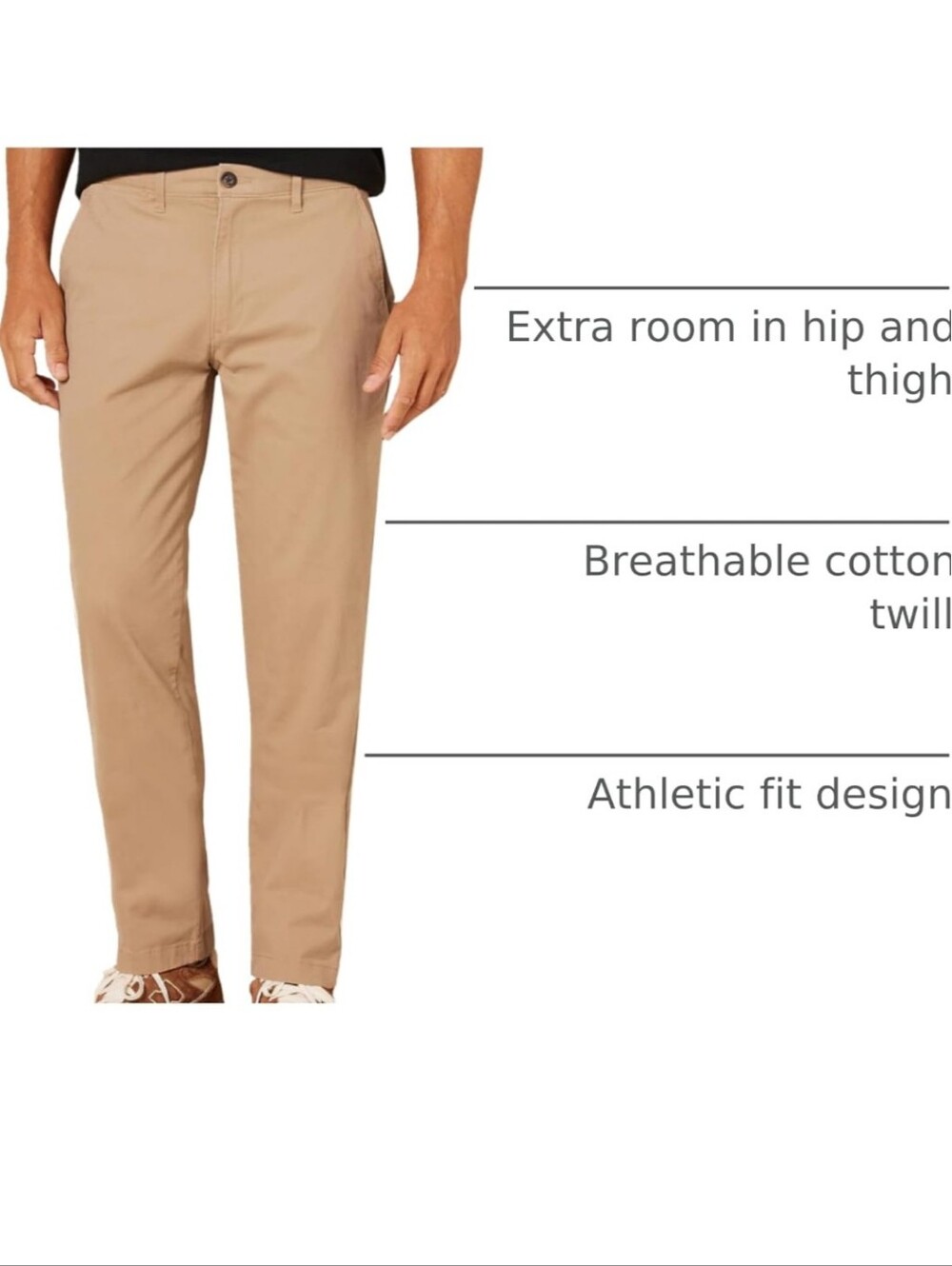 Amazon Essentials Men's Straight‎ Chinos in Tan 34x30 - Picture 2 of 5